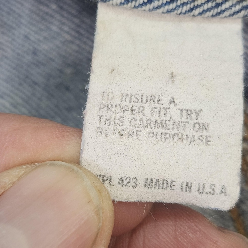 Vintage Levi's Vest Mens Small Blue Denim Trucker Button Front USA 70514 - Picture 8 of 9
